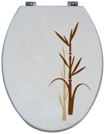 Grafix Aufkleber für WC Toiletten Deckel Bambus 2-teilig beige/braun Vinyl