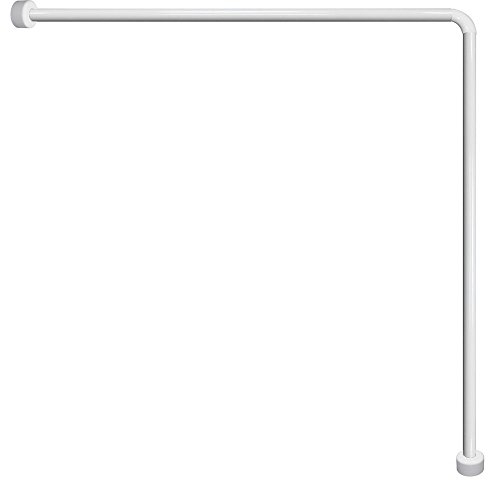 Barra Para Cortina Ducha Universal Aluminio Blanco 80x80 cm.