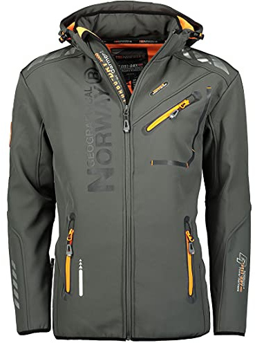 Geographical Norway Softshelljacka för män, leyoley-production, mörkgrå orange, 3XL