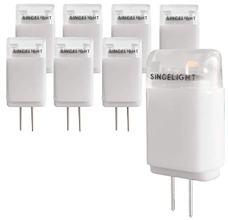 SINCELIGHT G4 LED Glühbirne mit GU4 Pins, 12V, 1W, 80lm Ersetzt 10 Watt Halogenlampen, Warmweiß - 2700 Kelvin, SDCM <3, Omnidirektional 180° Ausstrahlungswinkel, nicht dimmbar (8er Pack)