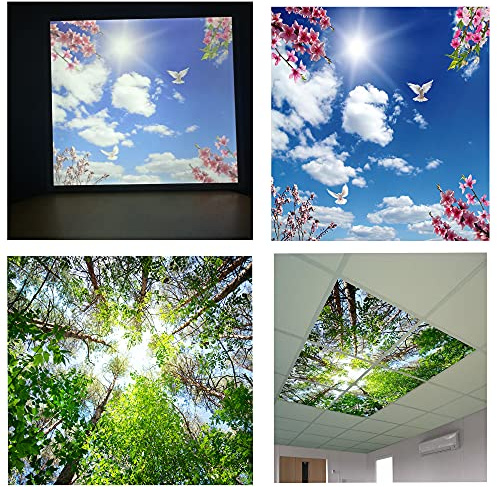 Brightex, 48W Led Sky Cloud Suspended recessed Square Sky Light Bright LED Office Ceiling Panel Down Light Flat Tile 600 x 600 mm - 6500k Cool White, Day Light, Cold White + Drive
