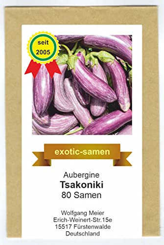 Aubergine - Tsakoniki - mittelspät - aus Griechenland - samenfeste Sorte - 80 Samen