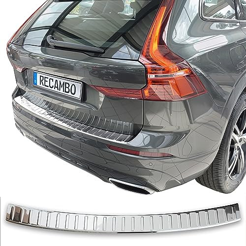 Recambo | Protector de Parachoques trasero | Compatible con Volvo XC60 II | a partir de 2017 | Acero Inoxidable Cromado | Protección borde de carga