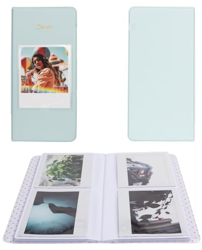 Rieibi Fotoalbum för Fujifilm Instax Wide210/Wide300/Wide400 kamera, album för polaroid, 8,4 x 11,3 cm bred film 64 fickor fotoalbum för Instax Wide 400 album, för polaroidalbum fotolagring