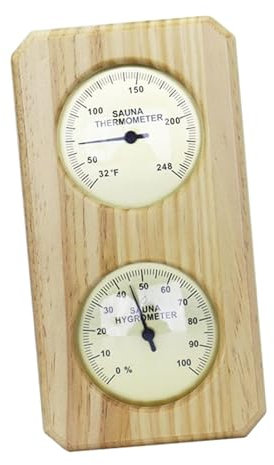 Colcolo Équipement d'hygrométrie de Sauna Thermomètre hygromètre en Bois, jauge d'humidité de la température pour Chambre à Coucher, hammam, hôtel