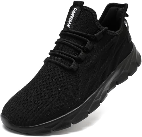 VLHGCG Skor herr sneakers sneakers löparskor sportskor löparskor för gator lätta sommarskor hallskor andas tennis fitness jogging promenadskor, svart, 43 EU