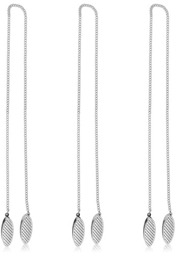 JIYIN 3 PCS Napkin Chain, Metal Chain Napkin Clips Adjustable Lightweight Portable Napkin Holder Towel Apron Bibs Fixing Clip for Runners Youth Adult and Elderly, Silver