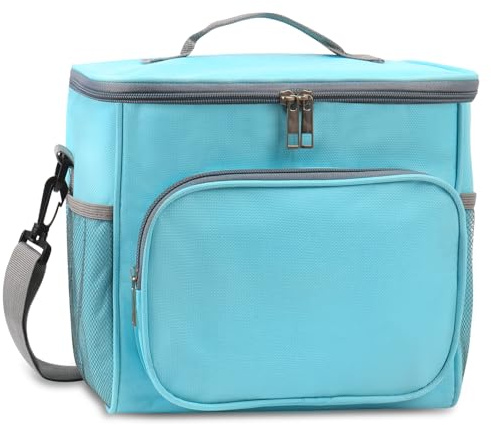 TIECHI 10L Insulated Lunch Bag, Leakproof Thermal Lunch Box Bag for Men Women Adults, Large Cool Bag with Adjustable Shoulder for Work Beach Picnic Camping (Blue)