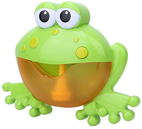 Saluaqui Juguete de Máquina de Burbujas de Rana Interactiva con Música para la Diversión del Tiempo de Baño, Juguete de Baño de Rana con Batería para Niños, Diseño Redondeado Seguro, Juego de
