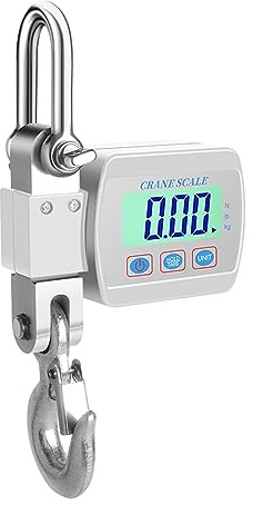 Digital hängande fiskvåg, LCD-skärm 0,05-500 kg bärbar enhetsbrytare lb N flerfärgad(Bianco)