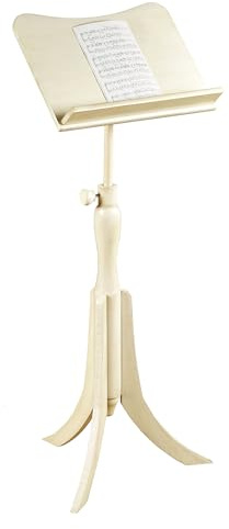 Parke Wooden Music Stand | Neutral Ivory | Tilting Holder & Adjustable Height for Sitting or Standing | Can Hold Sheet Music, Scores, or Books for Band Students, Libraries, Classrooms, or Performances