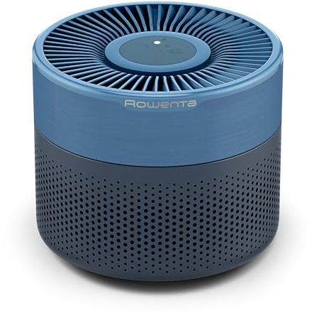 Rowenta Pure Air Mini, Purificador de aire, Filtro HEPA, Estancias de hasta 22 m², 85 m³/h, Muy silencioso, Reduce malos olores, Motor Effitech, Azul, PU1522F0
