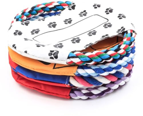 Toyvian Disque Volant pour Chien en Toile Résistante, à Mâcher Interactif pour Chiens Petits, Moyens et Grands, D'entraînement Extérieur et Intérieur, Couleur Aléatoire,