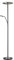 Fischer & Honsel Stehleuchte Dent, 2-flammig, Stehlampe mit Deckenfluter & Lesearm, separat stufenlos dimmbar mit Tastdimmer, Metall & Abdeckglas, Schwarz matt & Chromfarben, Höhe: 180cm, 40318
