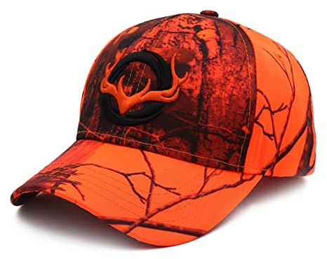 XKUN Cap Camo Baseball Cap Angel Caps Männer Outdoor Jagd Camouflage Jungle Hut 3D Hirschkopf Wandern Casquette Hüte-Orange Camo,One Size