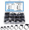 BESTYCHAO Lot de 60 colliers de serrage en acier inoxydable assortis 7 gammes réglables de 6 à 38 mm pour plomberie, automobile et mécanique (noir)