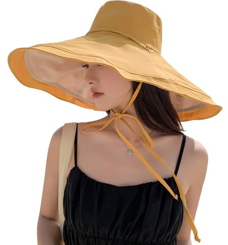 Sombrero de sol de ala ancha para mujer con visera flexible, protección UV, sombrero de playa, sombrero de cubo transpirable, sombrero de verano, sombreros de pesca, viseras plegables, UPF 50+