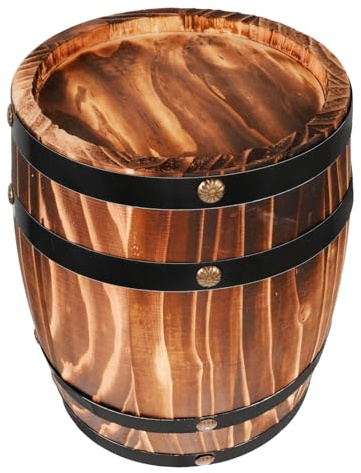 Luxshiny Vintage Wooden Barrel Decor Small Wine Oak Barrel Ornament for Home Bar Garden Party Rustic Retro