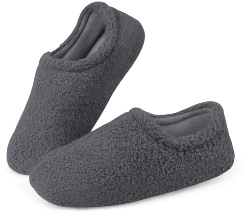 OFFCUP Pantoufles en mousse à mémoire, Pantoufle Femme, Confortable Chaussons Chaussons Maison en Peluche Chaude Doublure Chaussures Antidérapantes Légères et respirantes pour Intérieur et Extérieur