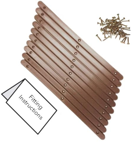 10 (5 Pairs) of Brown Plastic Drawer Runners with Screws and Instructions for Furniture. Replacement Plastic Drawer Rails, Drawer Slides Runners, Bedroom Cabinet Rails by Kevagh