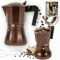 KARL HAUSMANN Espressokocher Induktion - 6 tassen - 300ml - Espresso Maker - Braun Kaffeekocher für alle Herdarten - Espressokanne - Moka Pot - Expresso Kocher - Mocca Kanne - Camping Kaffeemaschine