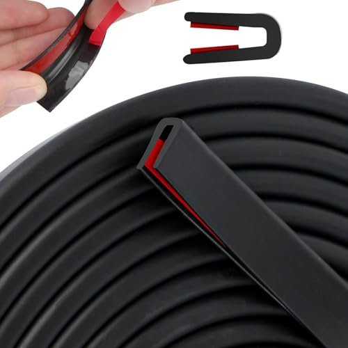 Window Seal Strip-Car Door Edge Protector, Soundproof Strip, 4 M Self-Adhesive U-Shaped Rubber Edging Trim, Edge Guard Protector for Car Doors, Metal Sheet, Glass Panel, Plastic Trim and Furniture