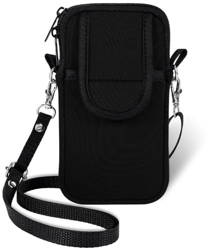 Phone Sock, Waterproof Neoprene Phones Pouch with Arm Loop/Strap, Shock & Impact Resistant Bag for Smartphone, Universal Phone Sleeve Case fit to 7 for Travel Hiking, Gift for Men Women, Black