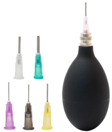 Hellery Bottiglia Da Spremere in Smalto Ceramico 10 Ml, Flacone Applicatore Con 6 X Ago, Applicatori Di Precisione Strumenti Stringe Tool Clay Strumenti Impostati per Quilling Fai -Da -Te, Nero