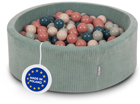 KiddyMoon Piscina 90X30cm/200 Palline In Schiuma Rotonda Morbida Per Bambini