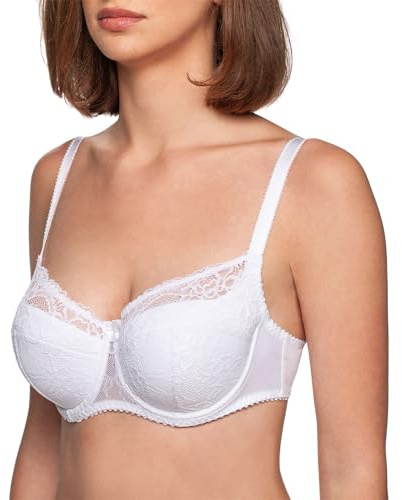 frugue Women's Balconette Bra Push Up Underwired Padded Lace Support