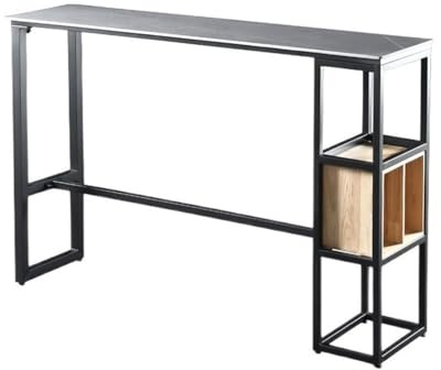 Bartabeller Lätt lyxigt barbord med stenplatta och metallram for hemmakök Bar Bordets Högbord(160 * 40 * 105cm)