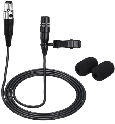 sourcing map Lavalier Lapel Microphone, Mini XLR 3 Pin TA3F Plug Condenser Collar Microphone 1m Wired Unidirectional Condense Mini Lapel Mic for Presenters Musicians Actors