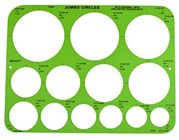 Westcott T-826 Jumbo Circles Template, Plastic Shape Template Tool, 8.75 by 11.5 in