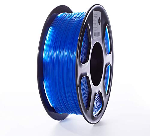 TOPZEAL Filament für 3D-Drucker, PLA-Filament, transparent, Serie 1,75 mm, Maßgenauigkeit +/- 0,05 mm, 1 kg Spule für 3D-Drucker und 3D-Stift (transparentblau)