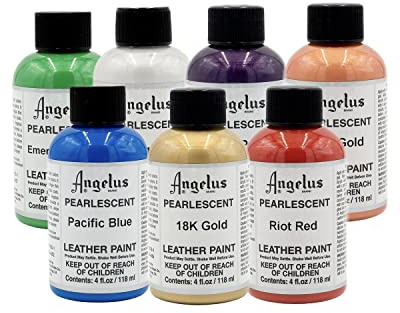 Angelus Pearlescent Leather Paint- Customizable Paint for Sneakers, Shoes, Jackets, Leather, & More- Complete Kit