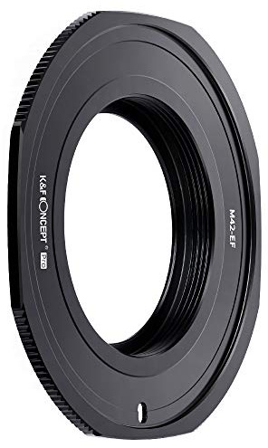 K&F CONCEPT Adaptador de Objetivo M42-EOS,Anillo Adaptador de Montura Lente Compatible con Objetivos M42 Mount a Cuerpo deCámara Canon EF EF-S EOS Mount, Anillo Adaptador Manual Lens