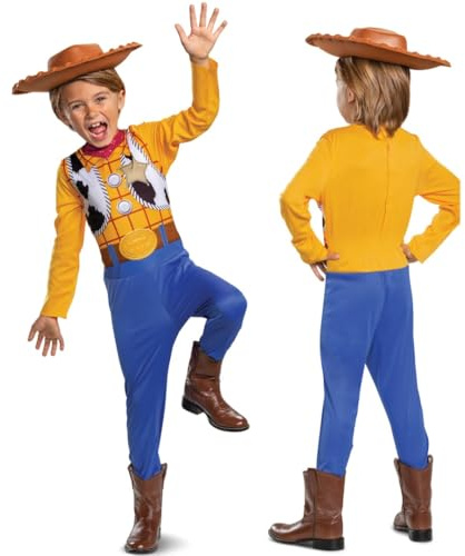 Disney Officiel Costume Woody Enfant, Déguisement Cowboy Toy Story avec Chapeau, Carnaval Halloween Noël, 7-8 Ans