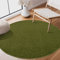 SANAT Kurzflor Teppich Wohnzimmer - Uni Modern Teppiche fürs Schlafzimmer, Arbeitszimmer, Büro, Flur, Kinderzimmer und Küche - Grün, 80 cm Rund