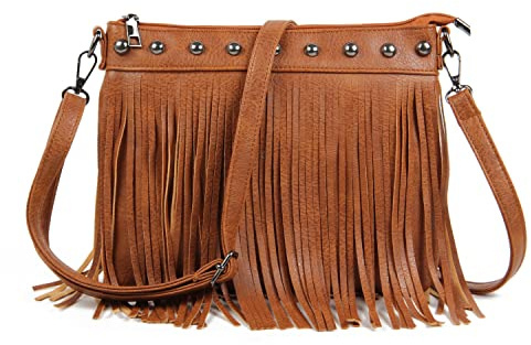 LHHMZ Borse a tracolla con frange Hobo moda donna Borse a tracolla vintage con piccola nappa