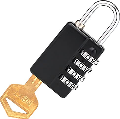 NBYT Candado de combinación de contraseña, llave, contraseña, dos tipos de métodos de desbloqueo, aplicable a la escuela, gimnasio o vestuario deportivo, valla, caja de herramientas