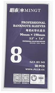 PCCB MINGT 50Pcs Size 8 Professional Banknote Protective Plastic Sleeves Paper Money OPP Protector Sleeve Bags For Coin Collecting Supplies