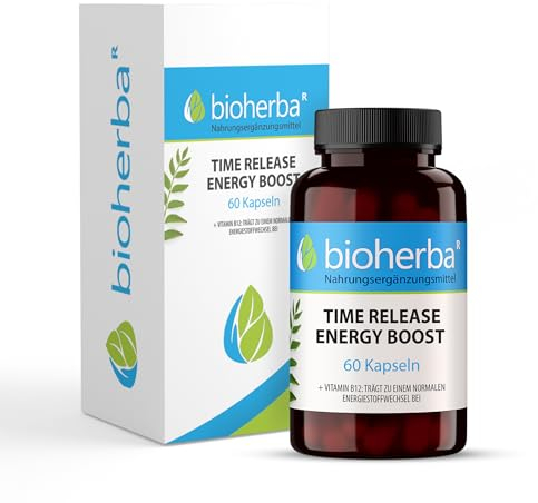 BIOHERBA Energy Booster – 100 Kapseln mit Koffein, Guarana, Ginseng & Vitamin B12