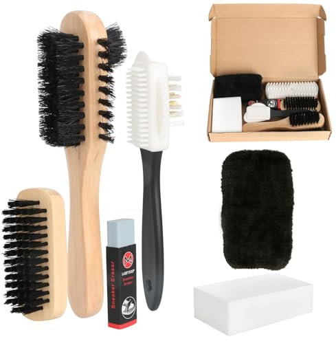 LHOEST Spazzola in pelle scamosciata per scarpe, spazzola per la pulizia delle scarpe, set di spazzole in pelle scamosciata, set di spazzole per scarpe in pelle scamosciata, 7 pezzi., Schuhpflege