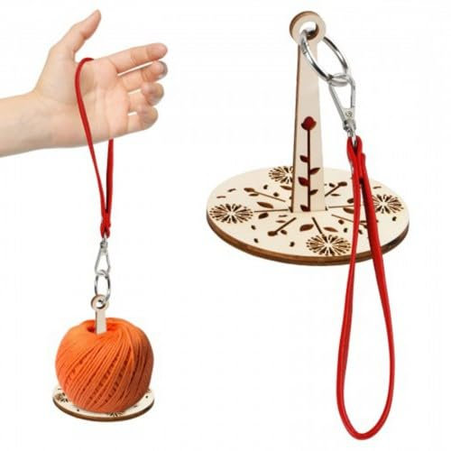 Supporto per filo da polso in legno, Portafilato Porta Gomitolo, Rotazione di 360° Polso Portatile, Portafilo in Legno, Prevenire la Confusione dei Fili, per Gli Amanti Dell'artigianato