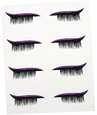 OSOLADY Selbstklebende Eyeliner Aufkleber aus Kunststoff mit Glitzereffekt 4 Paar Wasserfest und Abziehbar für Damen für Kostümpartys und Maskenbälle