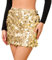 JasGood Pailettenrock für Damen Glitzer Rock Kurz Damen Sexy Minirock Hüftrock mit Elastische Taille Skirt für Party Rave Outfit Karneval Silvester,Gold,S