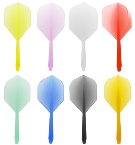 IKOPFLN 8 Pièces Ailettes et tiges de fléchettes moulées avec précision intégrées, ailettes et tiges professionnelles hautement durables, Parfait pour fléchettes à Pointe Souple/Acier Fléchettes