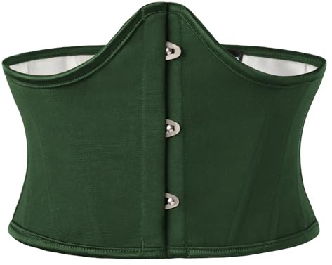 Scarlet Darkness Corset Belt for Women Underbust Renaissance Corsets Vintage Bustier Top, Dark Green, 8