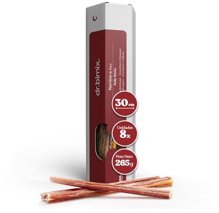 dr. bimix Nervios de Toro para Perros | Snack Natural Deshidratado | Salud Dental y Bienestar | Alta Dureza | Sin Aditivos - 265 g (8 Unidades)