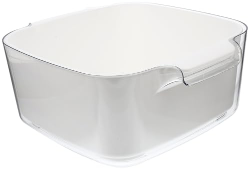 FRCOLOR Double-layer Vegetable Wash Basin with Mesh Draining Basket, Ivory White Kitchen Container for Fruit and Vegetable Straining, Compact Filter Basket for Household Food Preparation